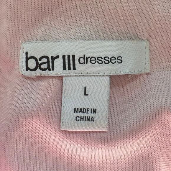 Bar III Red Pink Black Long Sleeve Sheer Dress Large - Picture 3 of 3